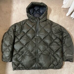 Eddie Bauer Quilted green EB 650 down Puffer Coat 2X